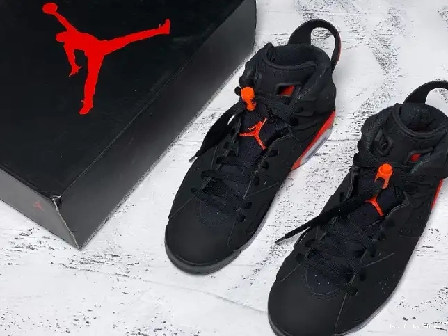 1st Kicks Shoes Air OG 384664-060 Jordan 6 Retro Infrared Black 0525